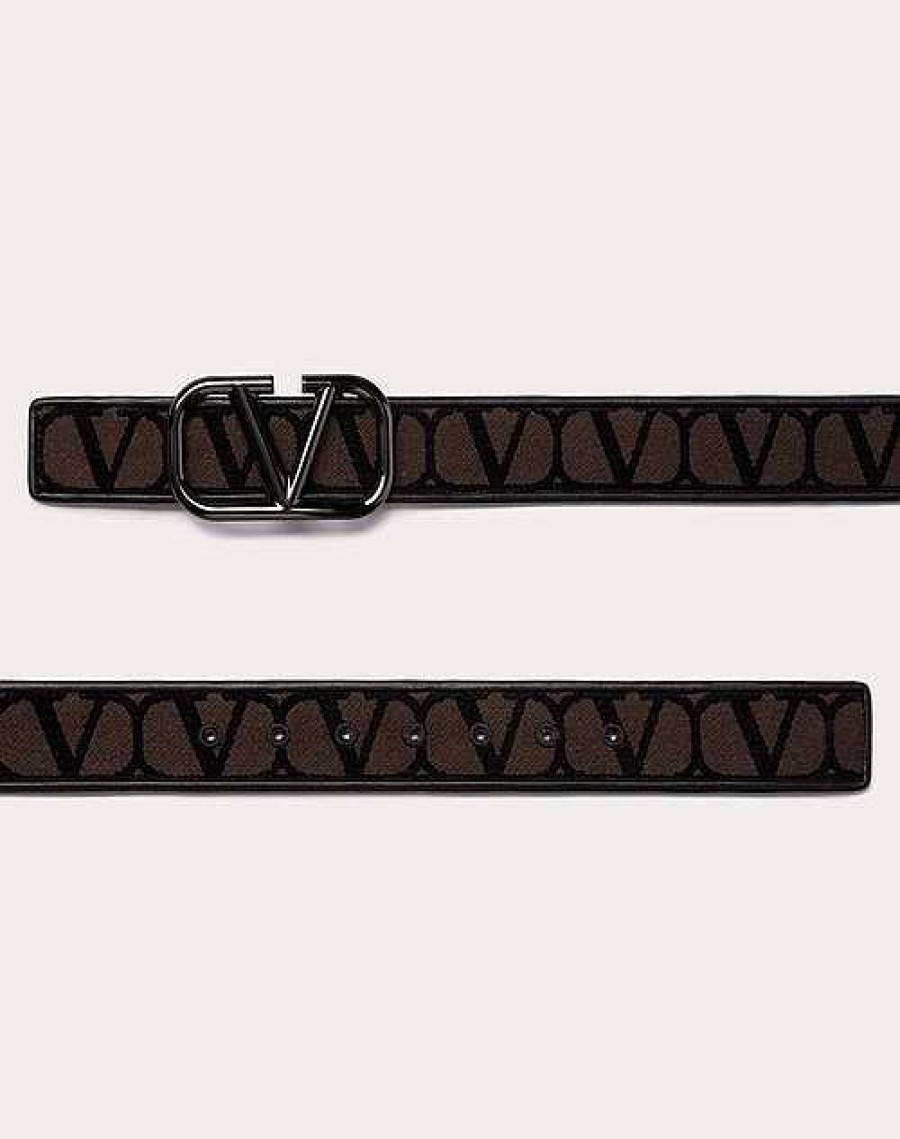 Valentino Toile Iconographe Belt With Leather Detailing | Belts