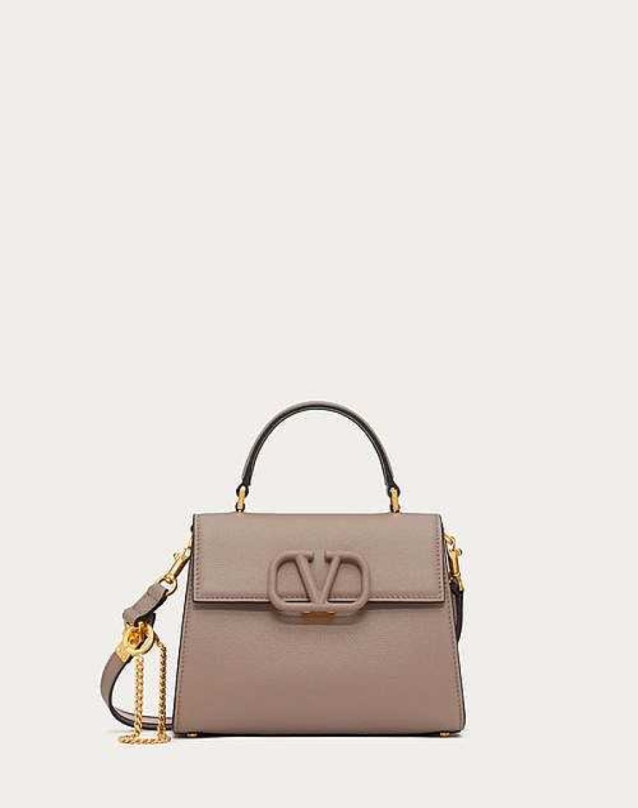 Valentino Small Vsling Grainy Calfskin Handbag | Top Handle Bags