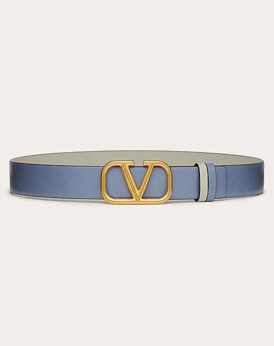 Valentino Reversible Vlogo Signature Belt In Glossy Calfskin 30 Mm | Belts