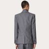 Valentino Single-Breasted Linen Jacket Laminated With Neoprene Scuba | Coats And Blazers