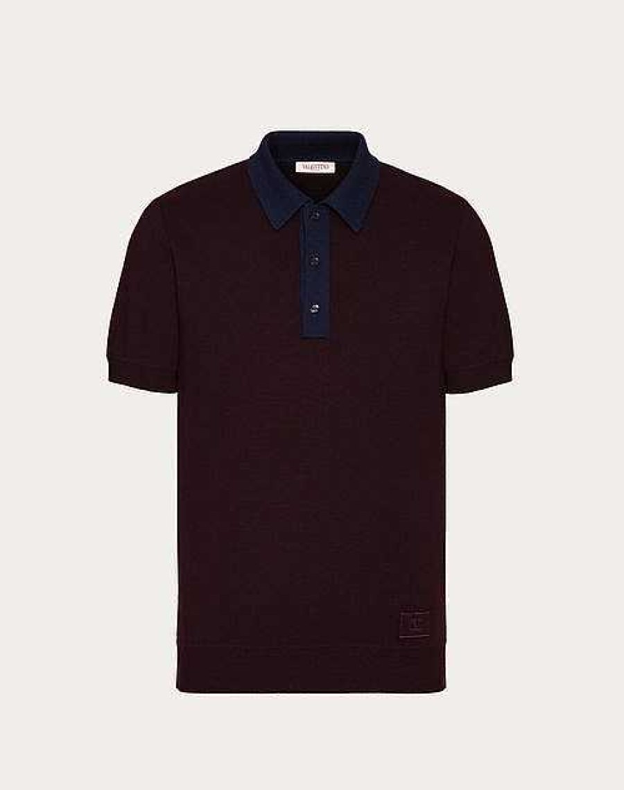 Valentino Wool Polo Shirt With Vlogo Signature Embroidery | Knitwear