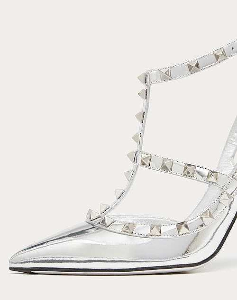 Valentino Rockstud Mirror-Effect Pump With Matching Straps And Studs 100Mm | Pumps