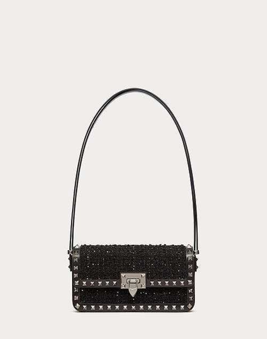 Valentino Rockstud23 E/W Tweed Shoulder Bag | Shoulder Bags