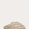 Valentino Valentino Garavani Resort Linen Mules With Crystal Mesh 15Mm | Slides And Thongs