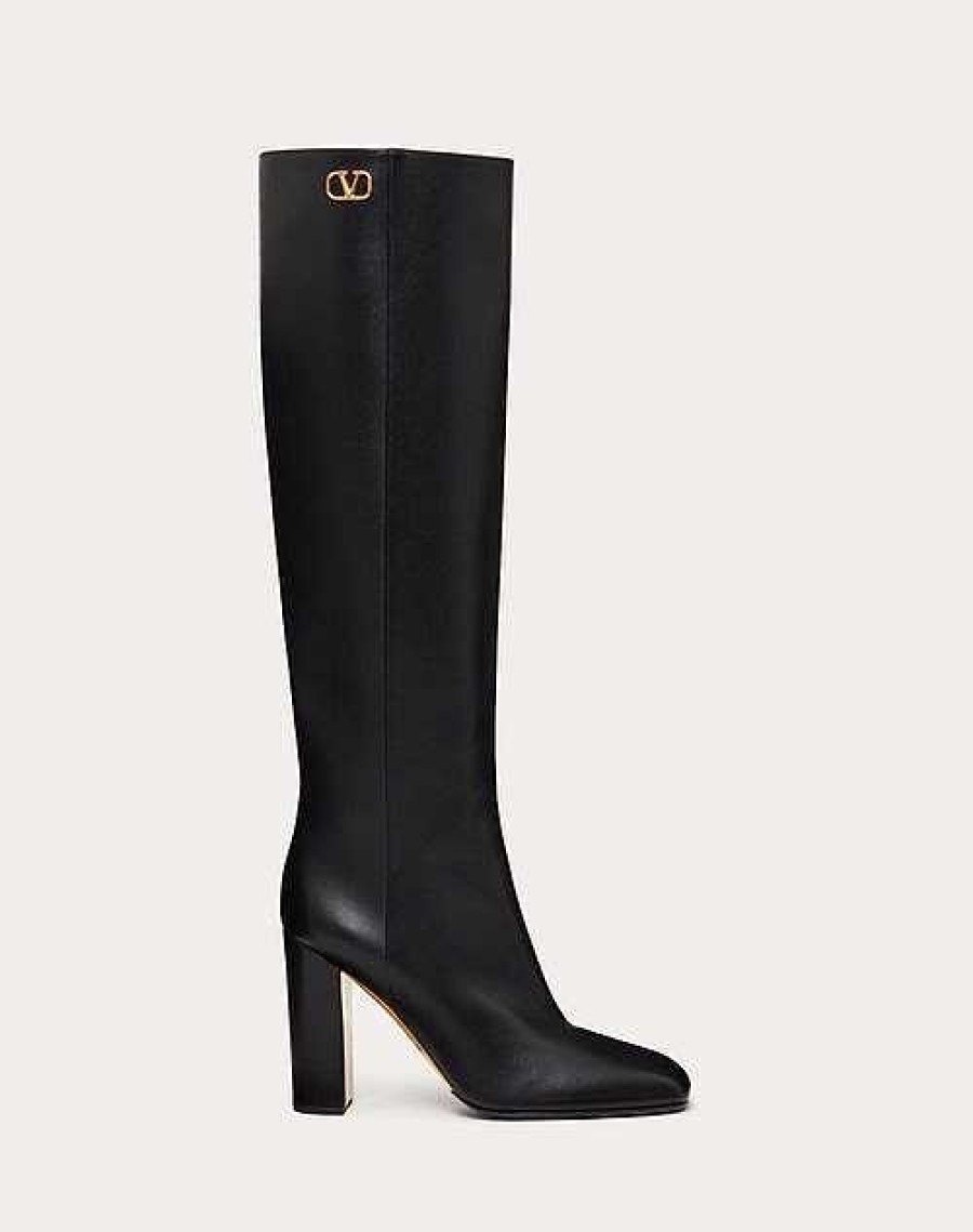 Valentino Valentino Garavani Golden Walk Calfskin Boots 95Mm | Boots