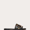 Valentino Roman Stud Flat Slide Sandal In Quilted Nappa | Slides And Thongs