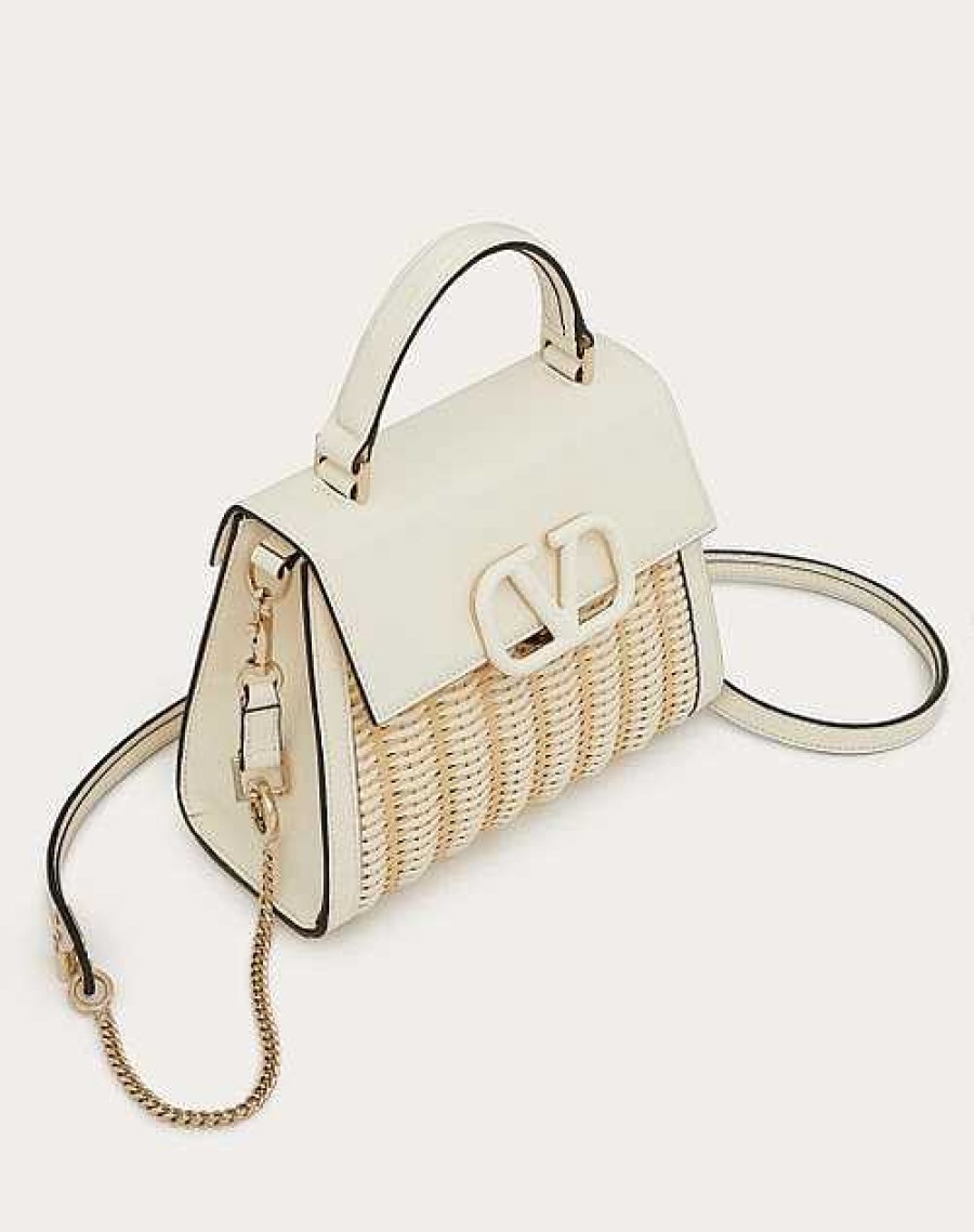 Valentino Small Vsling Wicker Handbag | Top Handle Bags