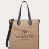 Valentino Toile Iconographe Shopping Bag In Wool With Leather Details | Totes