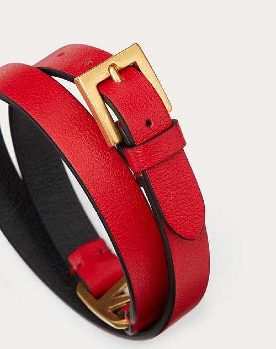 Valentino Vlogo Signature Double-Strap Bracelet In Calfskin | Jewelry