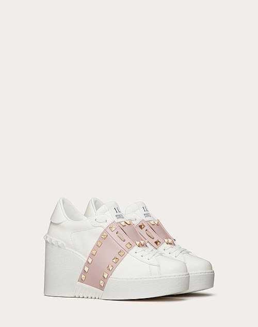 Valentino Open Disco Wedge Sneaker In Calfskin 85 Mm | Sneakers