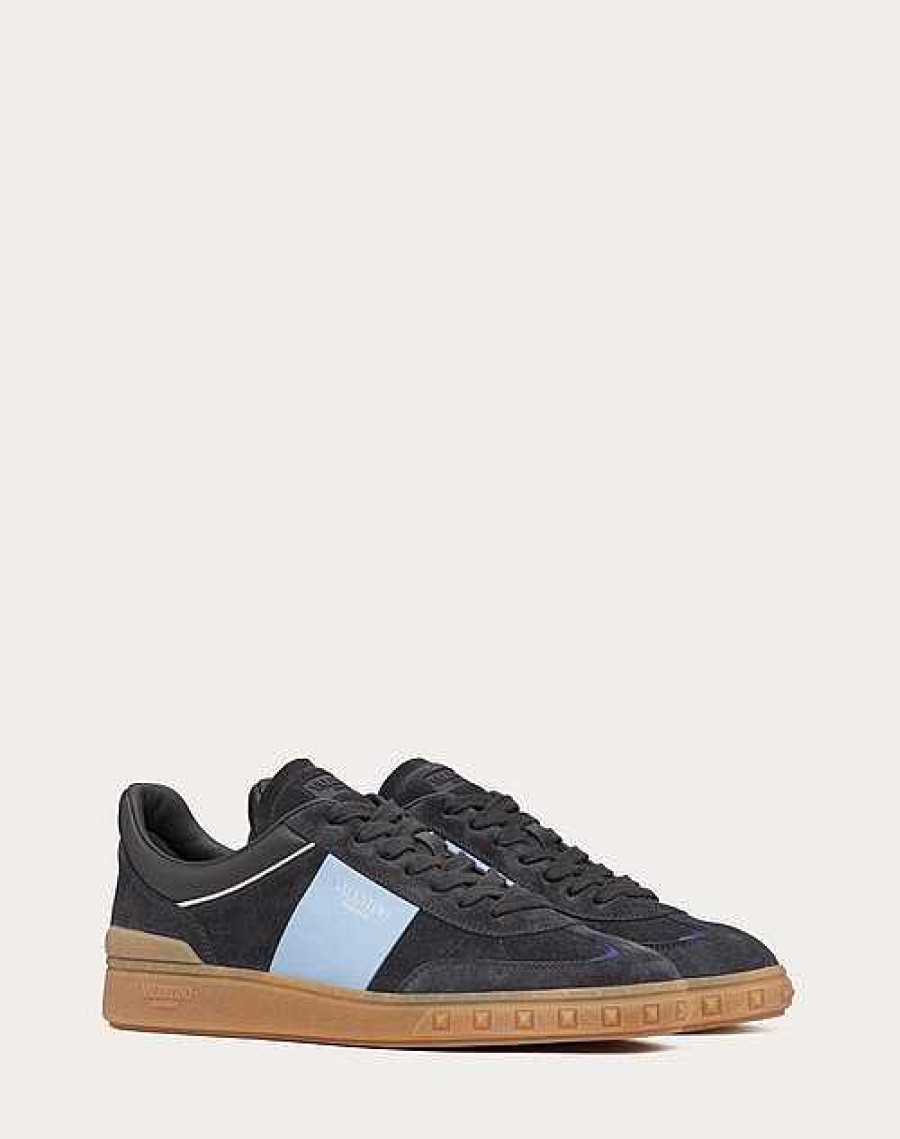 Valentino Upvillage Low Top Sneaker In Split Leather And Calfskin Nappa Leather | Sneakers