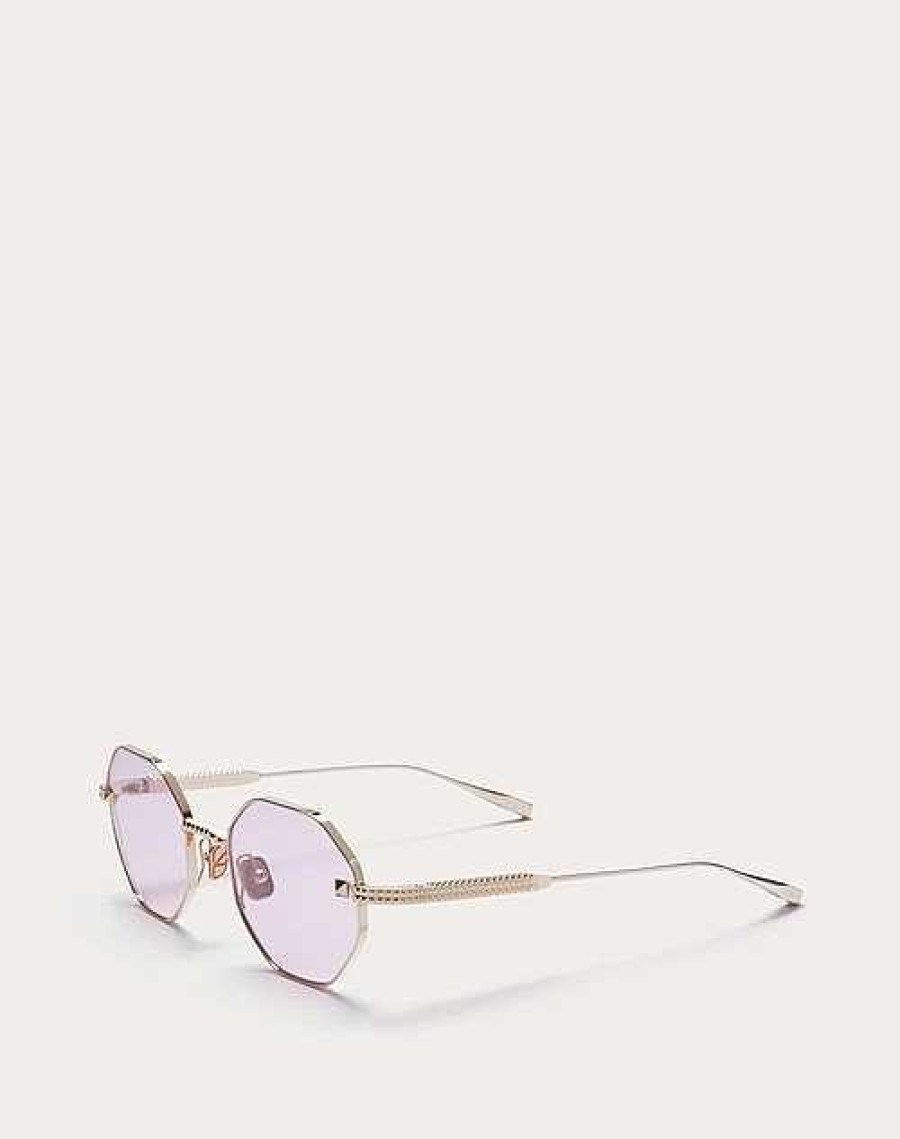 Valentino V - Stud Hexagonal Titanium Frame | Eyewear