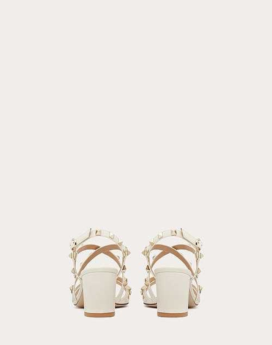 Valentino Rockstud Calfskin Sandal With Straps 60Mm | Sandals