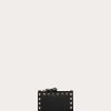 Valentino Rockstud Grainy Calfskin Cardholder With Zipper | Wallets And Small Leather Goods