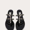 Valentino Rockstud Flat Rubber Sandal | Slides And Thongs