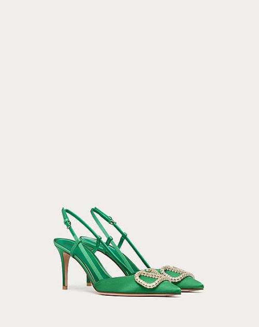 Valentino Vlogo Signature Satin Slingback Pumps 80Mm | Pumps