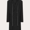 Valentino Double-Breasted Wool Coat With Nylon Scarf Collar | Coats And Blazers