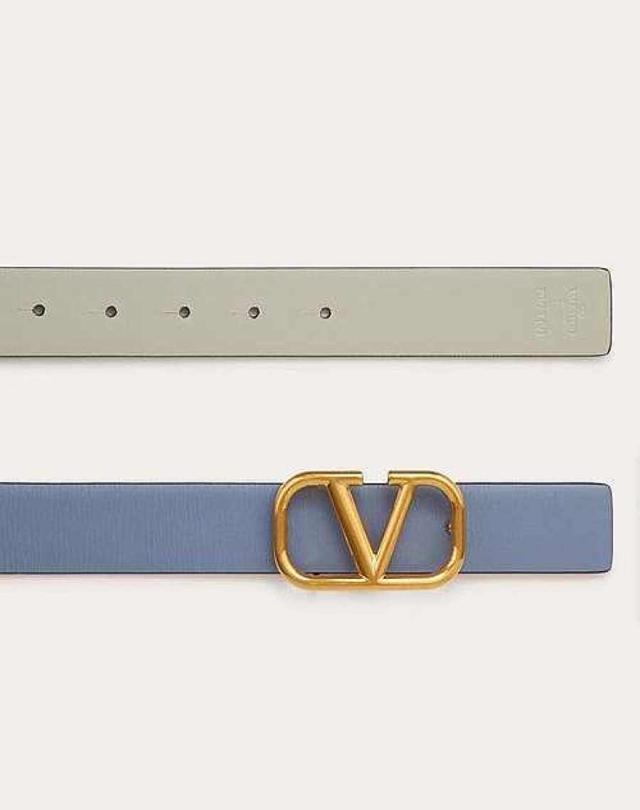 Valentino Reversible Vlogo Signature Belt In Glossy Calfskin 30 Mm | Belts