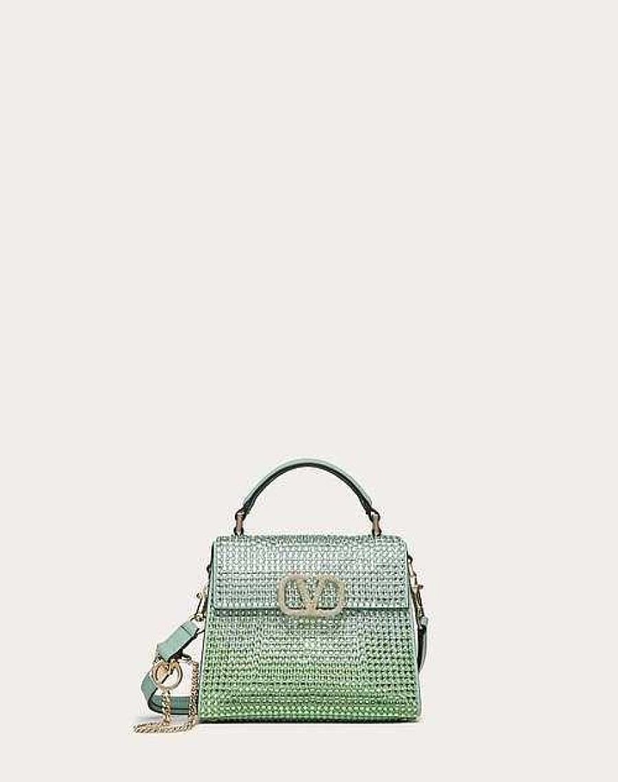 Valentino Mini Vsling Handbag With Rhinestones | Top Handle Bags