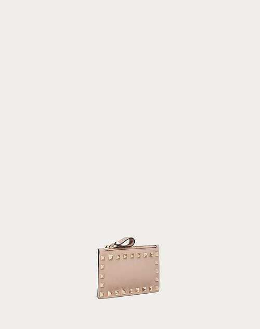 Valentino Rockstud Calfskin Cardholder With Zipper | Wallets And Small Leather Goods