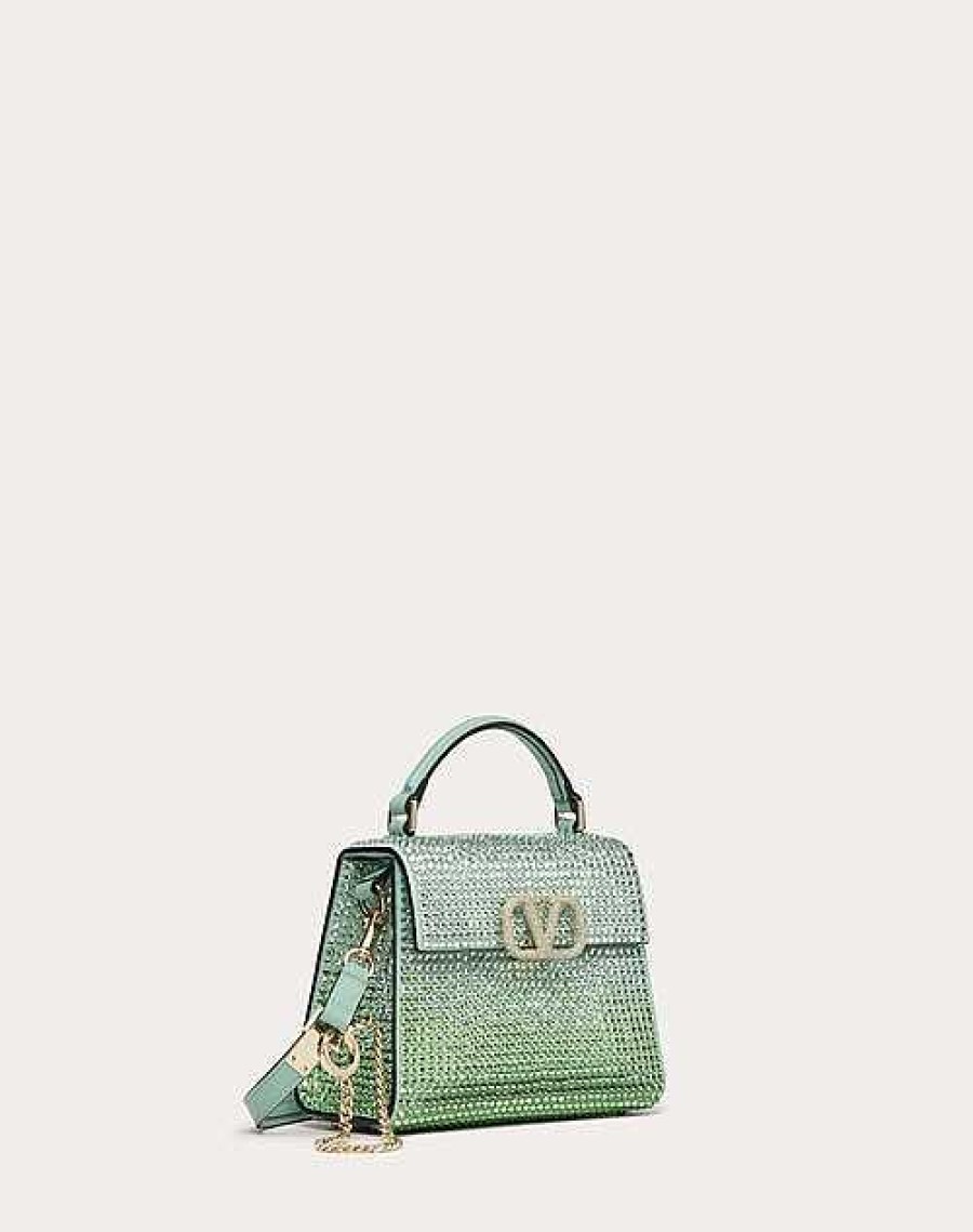 Valentino Mini Vsling Handbag With Rhinestones | Top Handle Bags