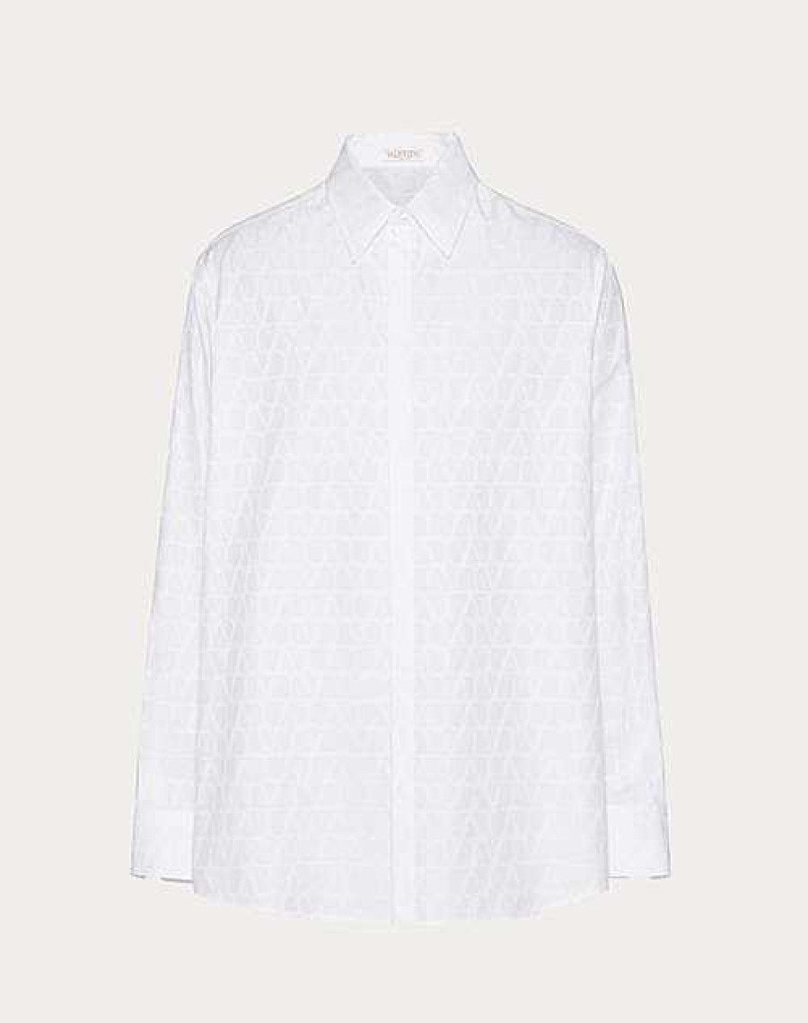 Valentino Cotton Poplin Shirt With Toile Iconographe Pattern | Shirts