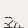 Valentino Rockstud Flat Calfskin Sandal With Straps | Sandals