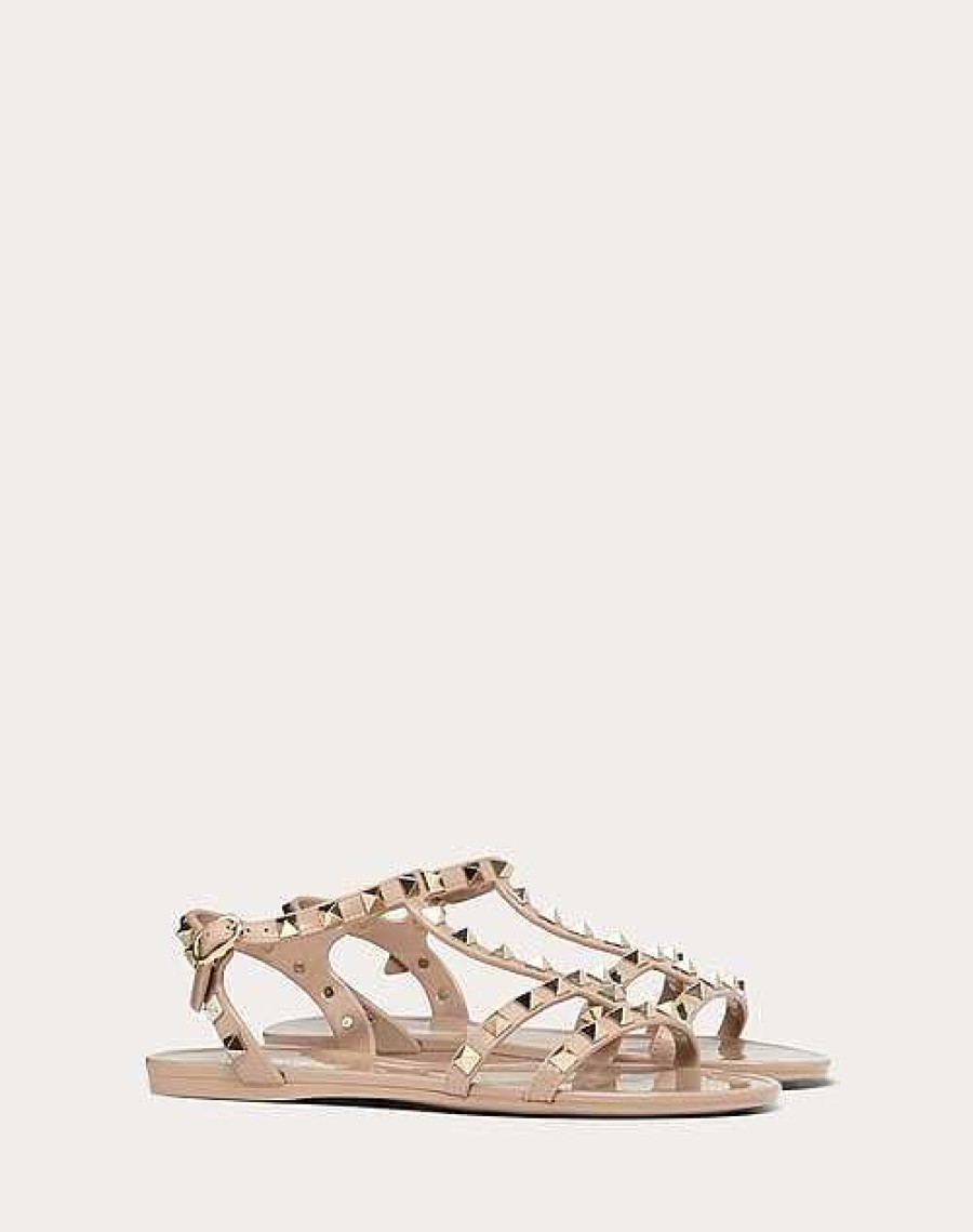 Valentino Rockstud Flat Rubber Sandal | Sandals