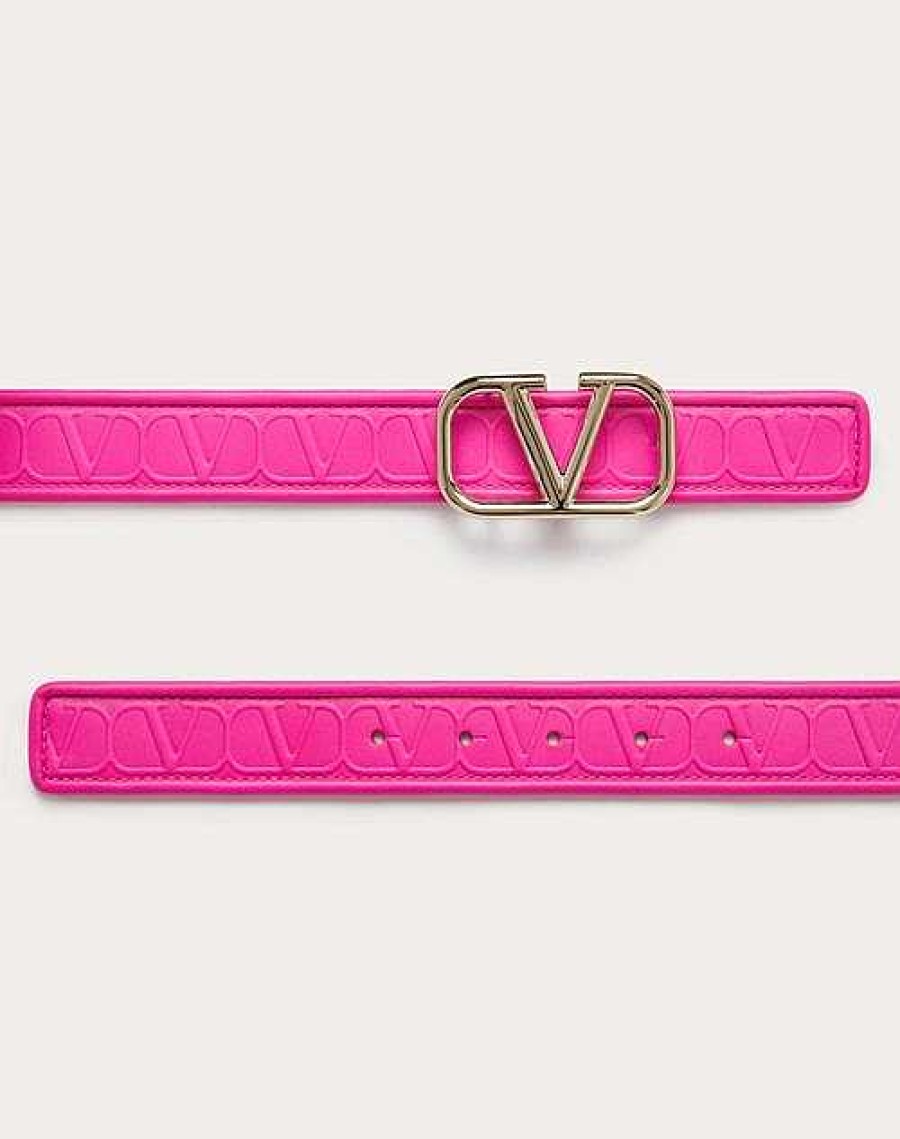 Valentino Valentino Garavani Leather Toile Iconographe Calfskin Belt 30 Mm | Belts