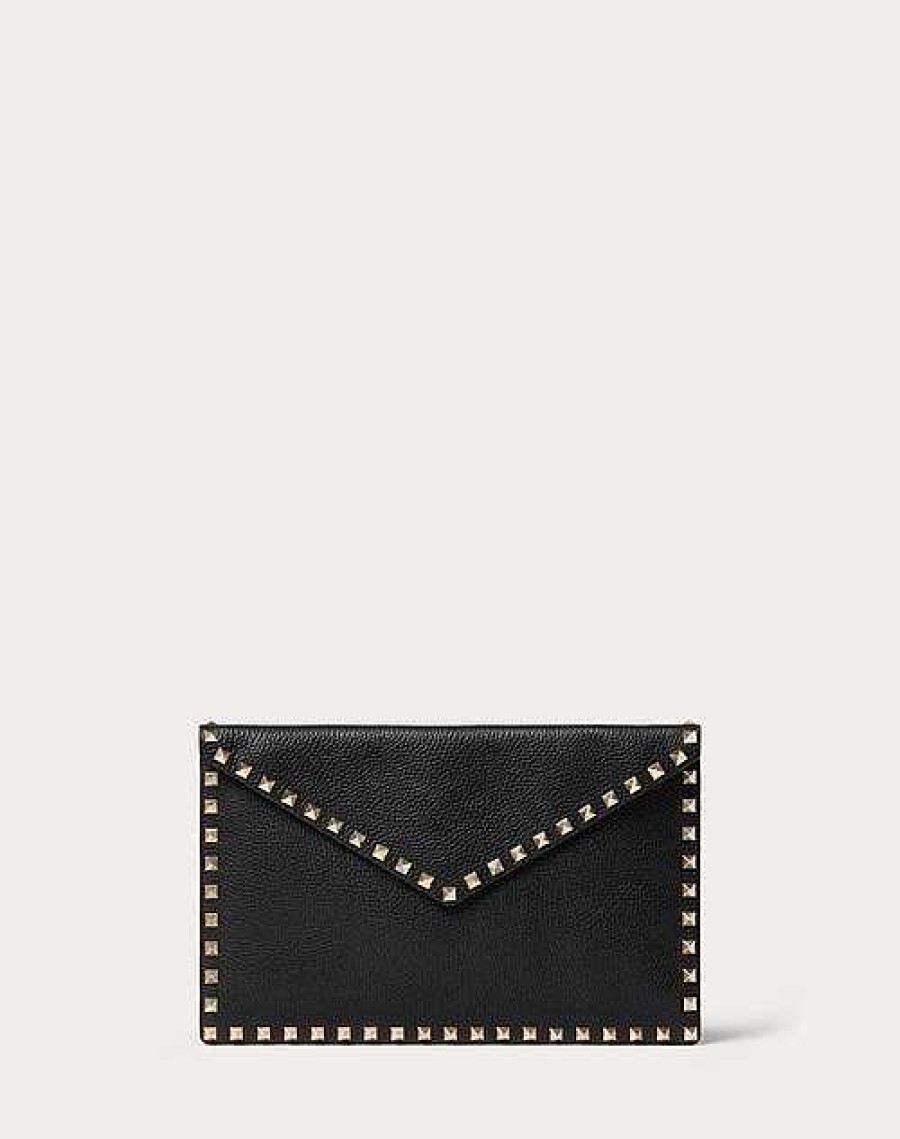 Valentino Rockstud Grainy Calfskin Envelope Pouch | Mini Bags