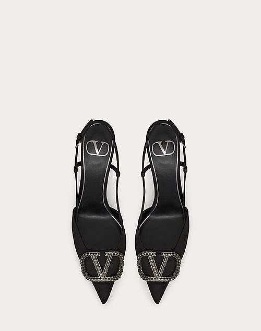 Valentino Vlogo Signature Satin Slingback Pumps 80Mm | Pumps