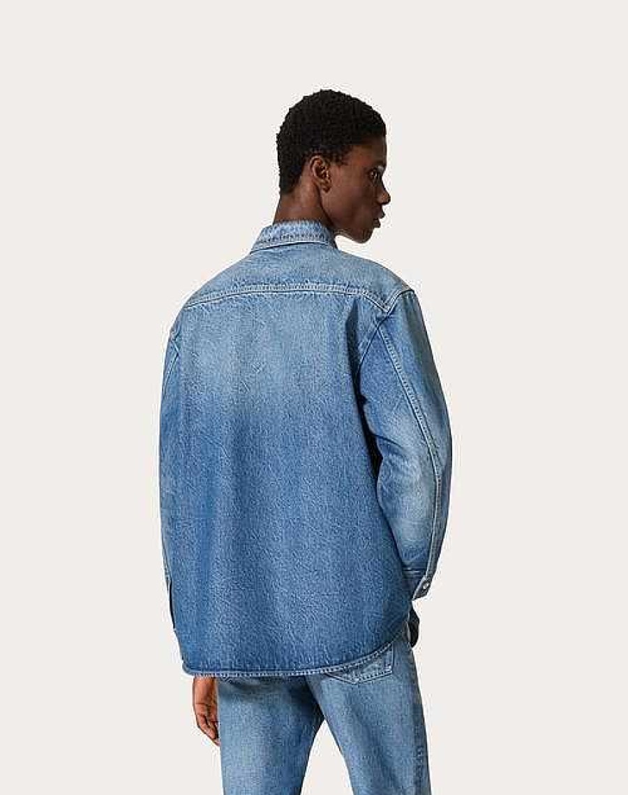 Valentino Shirt With Metallic V Detail | Denim