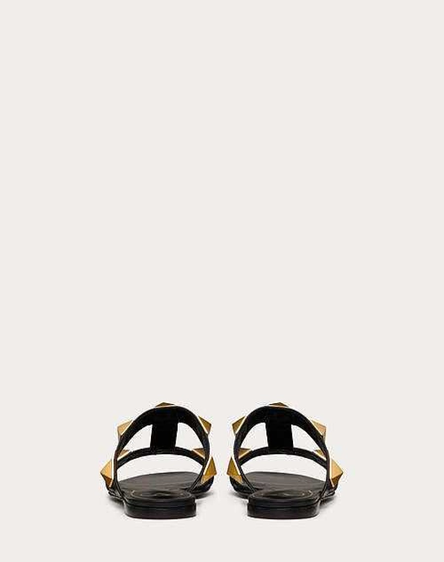 Valentino Flat Roman Stud Calfskin Slide Sandal | Slides And Thongs