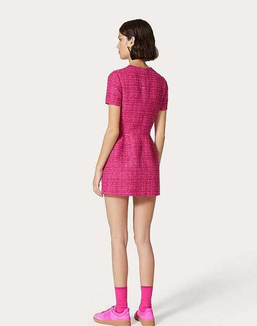 Valentino Short Dress In Glaze Tweed Light | Dresses