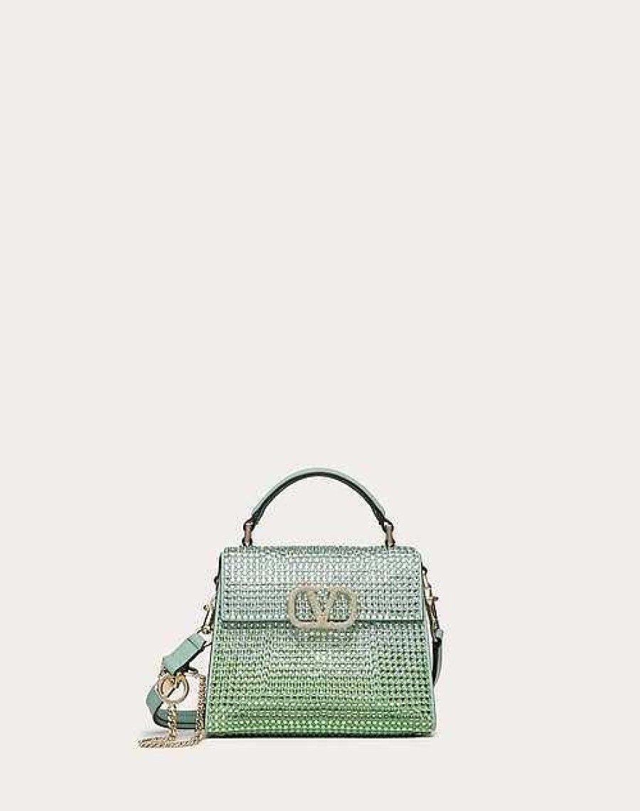 Valentino Mini Vsling Handbag With Rhinestones | Top Handle Bags