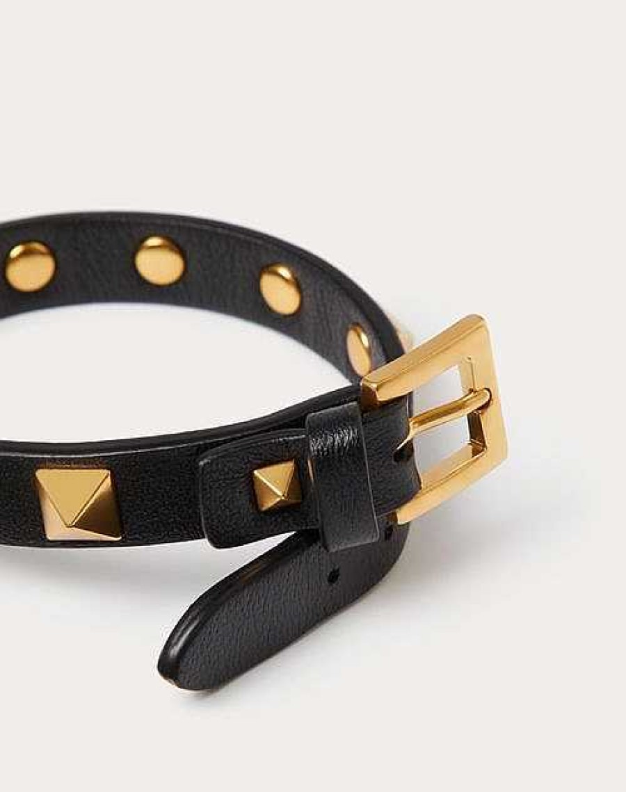 Valentino Rockstud Bracelet In Leather And Metal | Jewelry