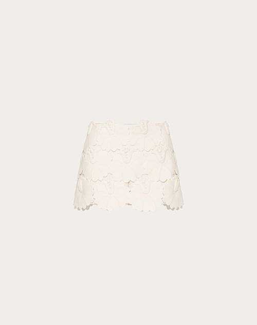 Valentino Embroidered Crepe Couture Skort | Skirts