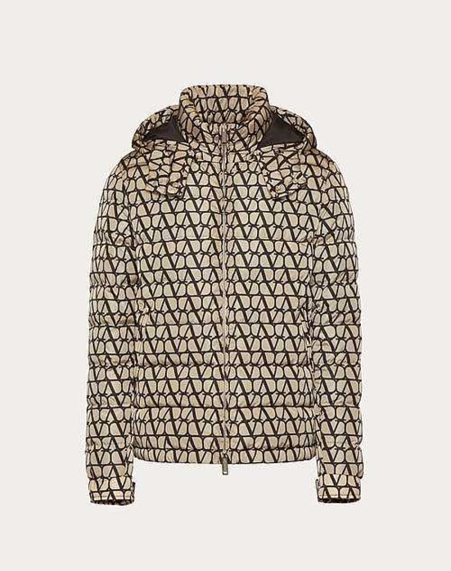 Valentino Nylon Down Jacket With Toile Iconographe Print | Outerwear