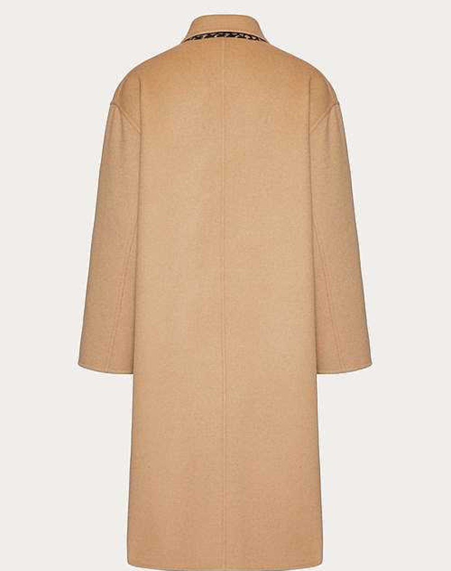 Valentino Reversible Double-Faced Wool Coat With Toile Iconographe Pattern | Coats And Blazers