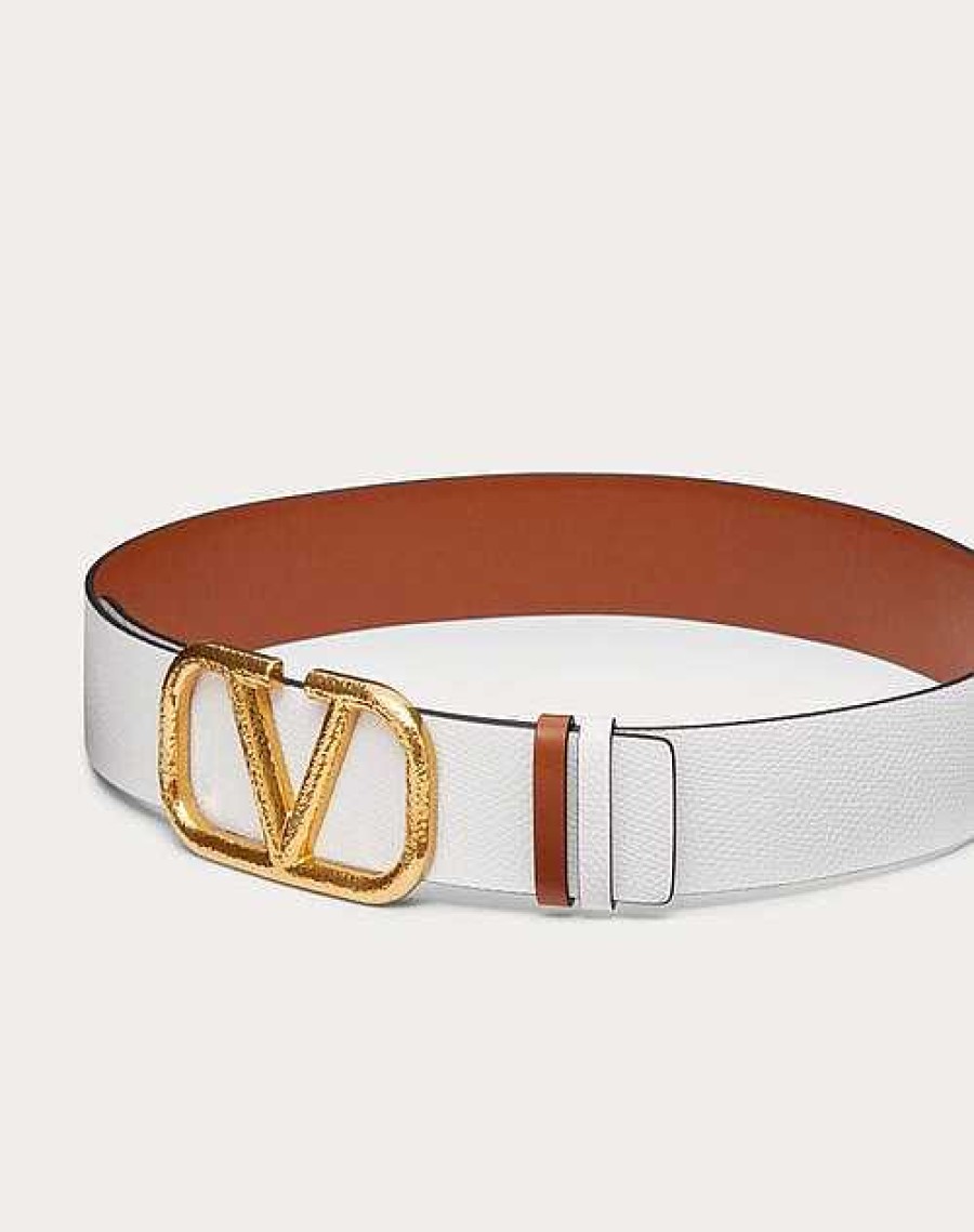 Valentino Reversible Vlogo Signature Belt In Grainy Calfskin 40Mm | Belts