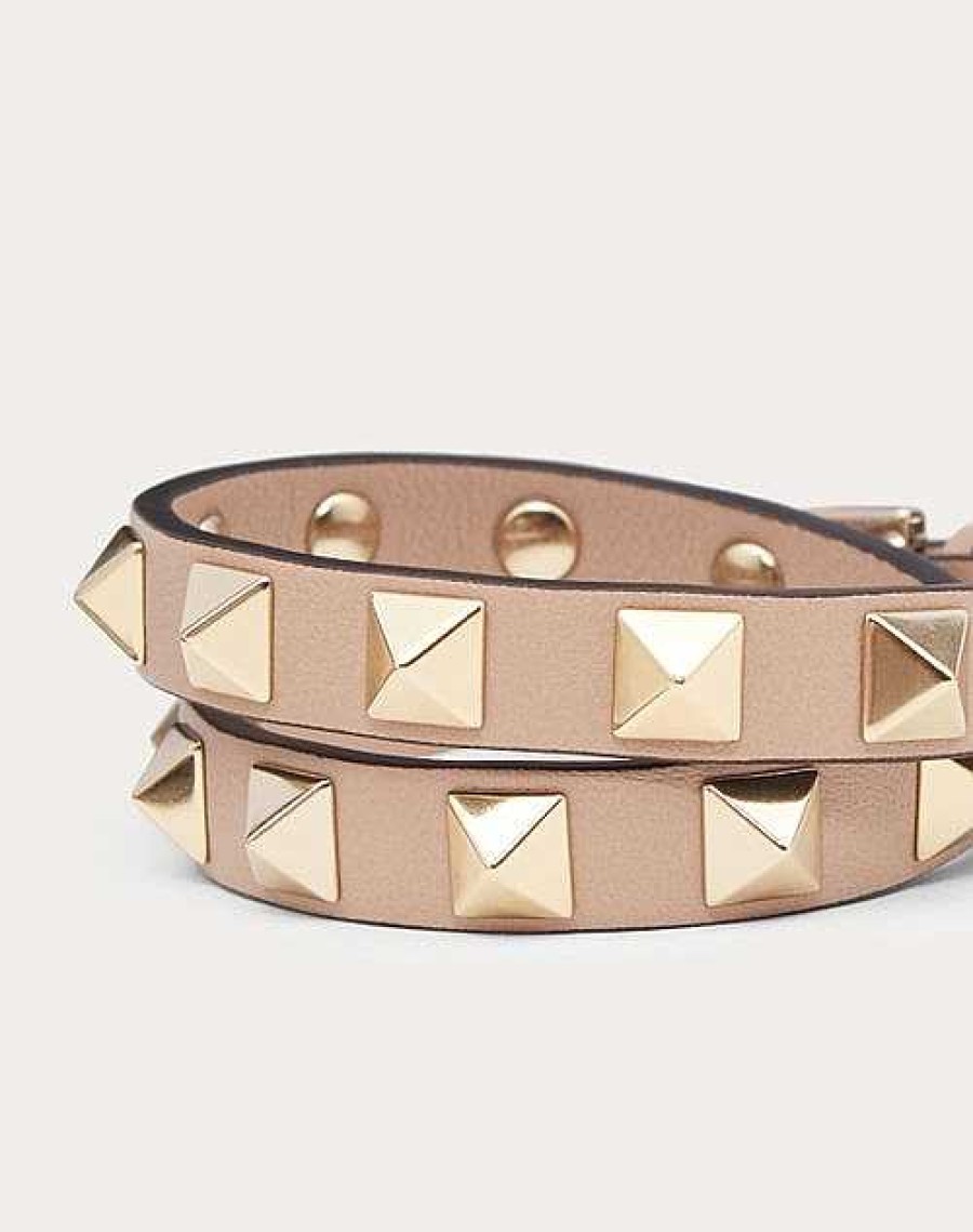 Valentino Rockstud Calfskin Double-Strap Bracelet | Jewelry