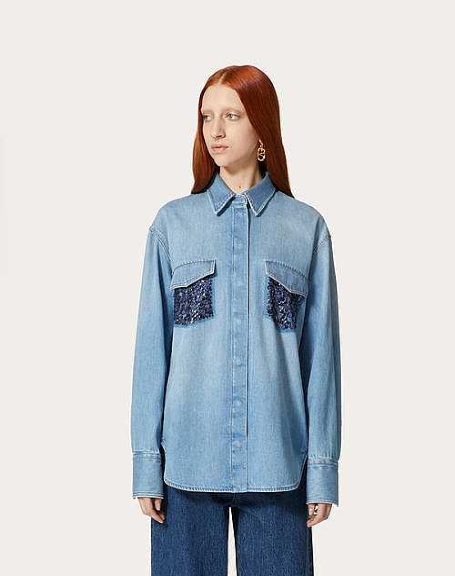 Valentino Embroidered Shirt | Denim