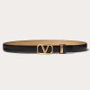 Valentino Vlogo Signature Reversible Belt In Shiny And Metallic Calfskin 20Mm | Belts