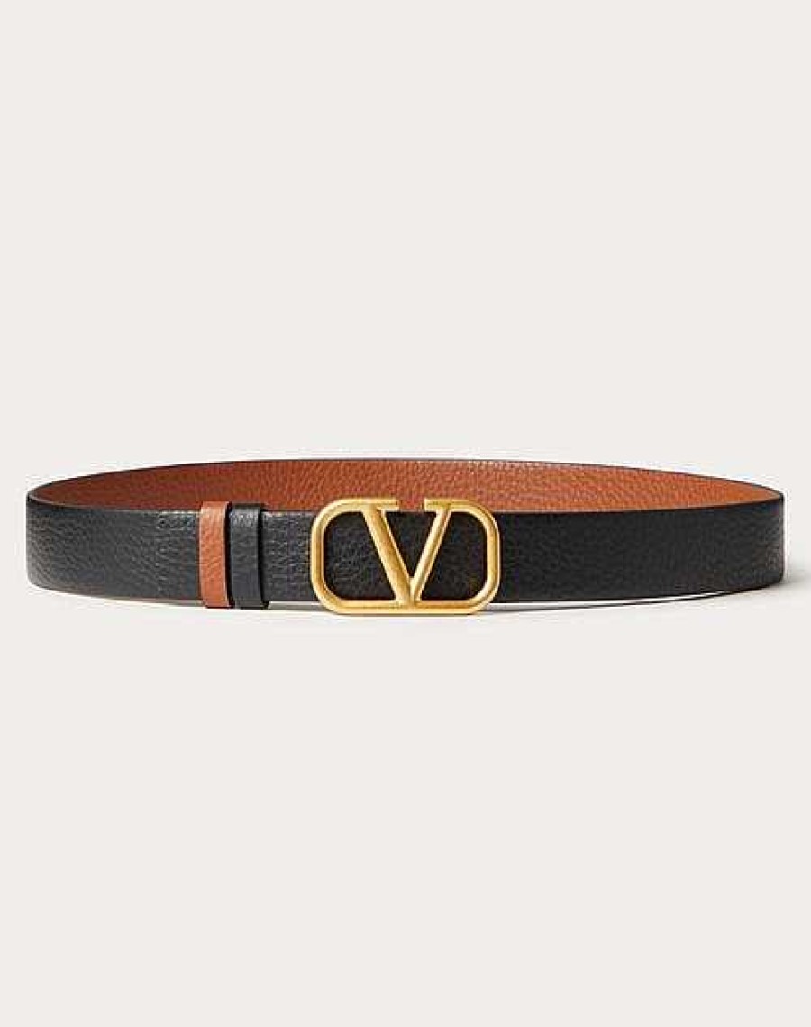 Valentino Vlogo Signature Reversible Elk-Print Calfskin Belt 30 Mm | Belts