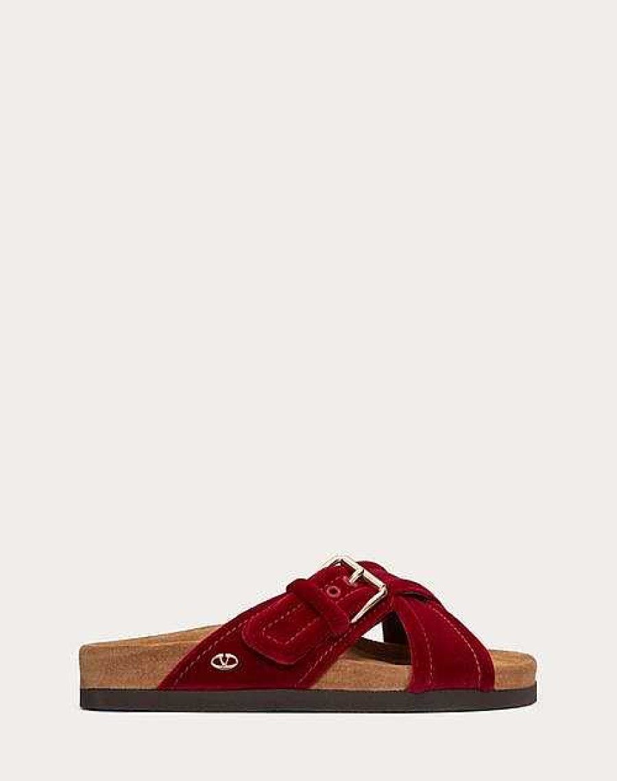 Valentino Slide Fussfriend Velvet Sandal 30Mm | Slides And Thongs