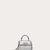 Valentino Micro Vsling Handbag In Metallic Grainy Calfskin | Top Handle Bags