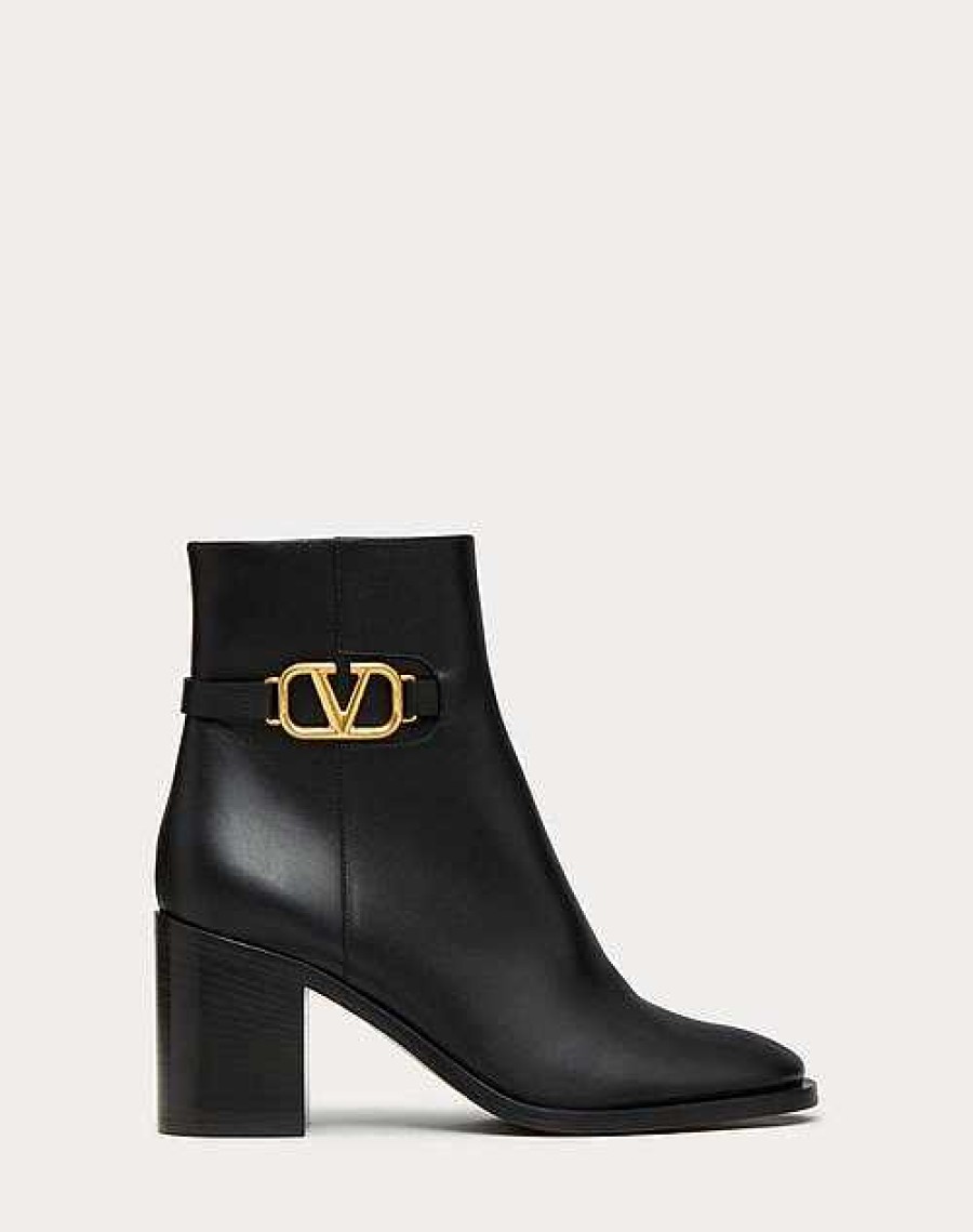 Valentino Vlogo Signature Calfskin Ankle Boot 75Mm | Boots