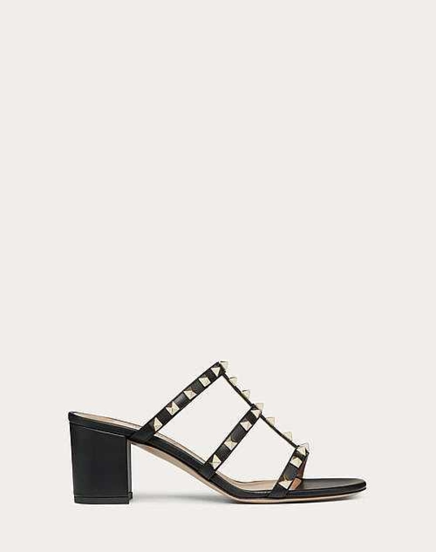 Valentino Rockstud Calfskin Leather Slide Sandal 60 Mm | Sandals