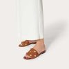 Valentino Flat Roman Stud Slide Sandal In Quilted Grainy Calfskin | Slides And Thongs