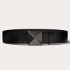 Valentino One Stud Shiny Calfskin Belt 40Mm | Belts